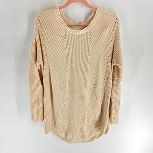 Caslon cream knit crew neck sweater tunic dress womens s